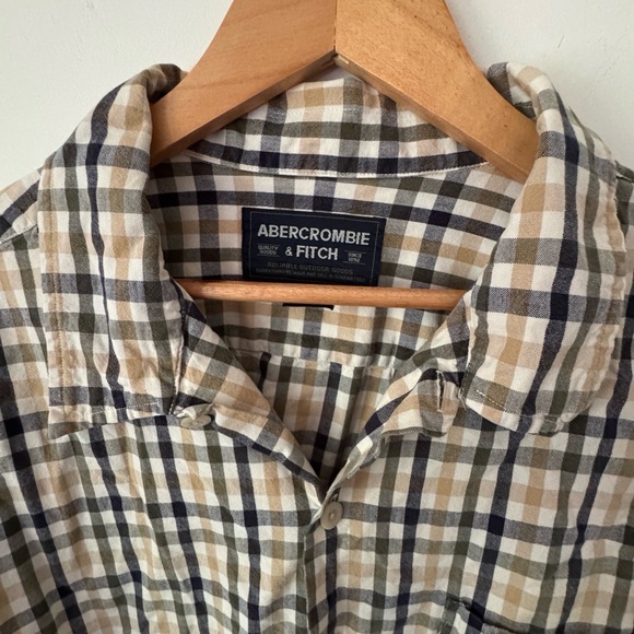 Y2K Abercrombie & Fitch Plaid Shirt Mens XL Oversized Skater Preppy Baggy‎ Mall - Picture 2 of 7